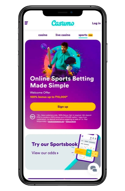 Enjoy cricket betting through Casumo app.