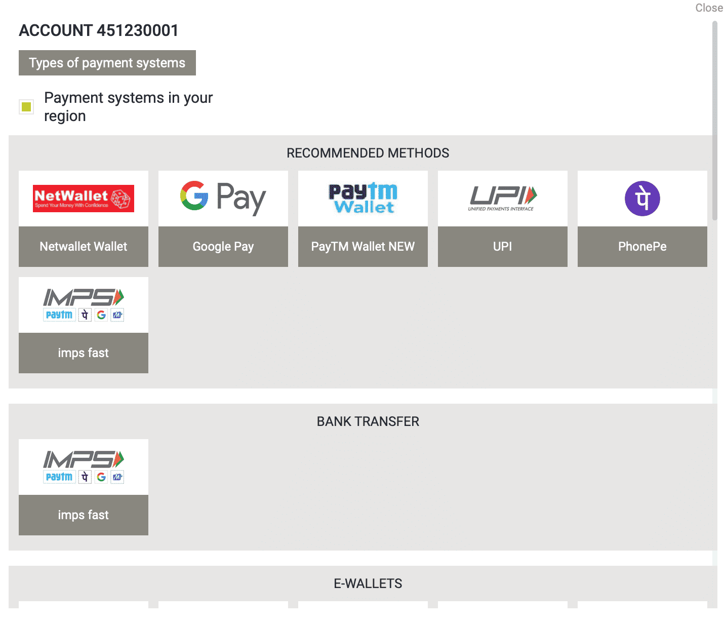 Choose your payment method at Megapari.